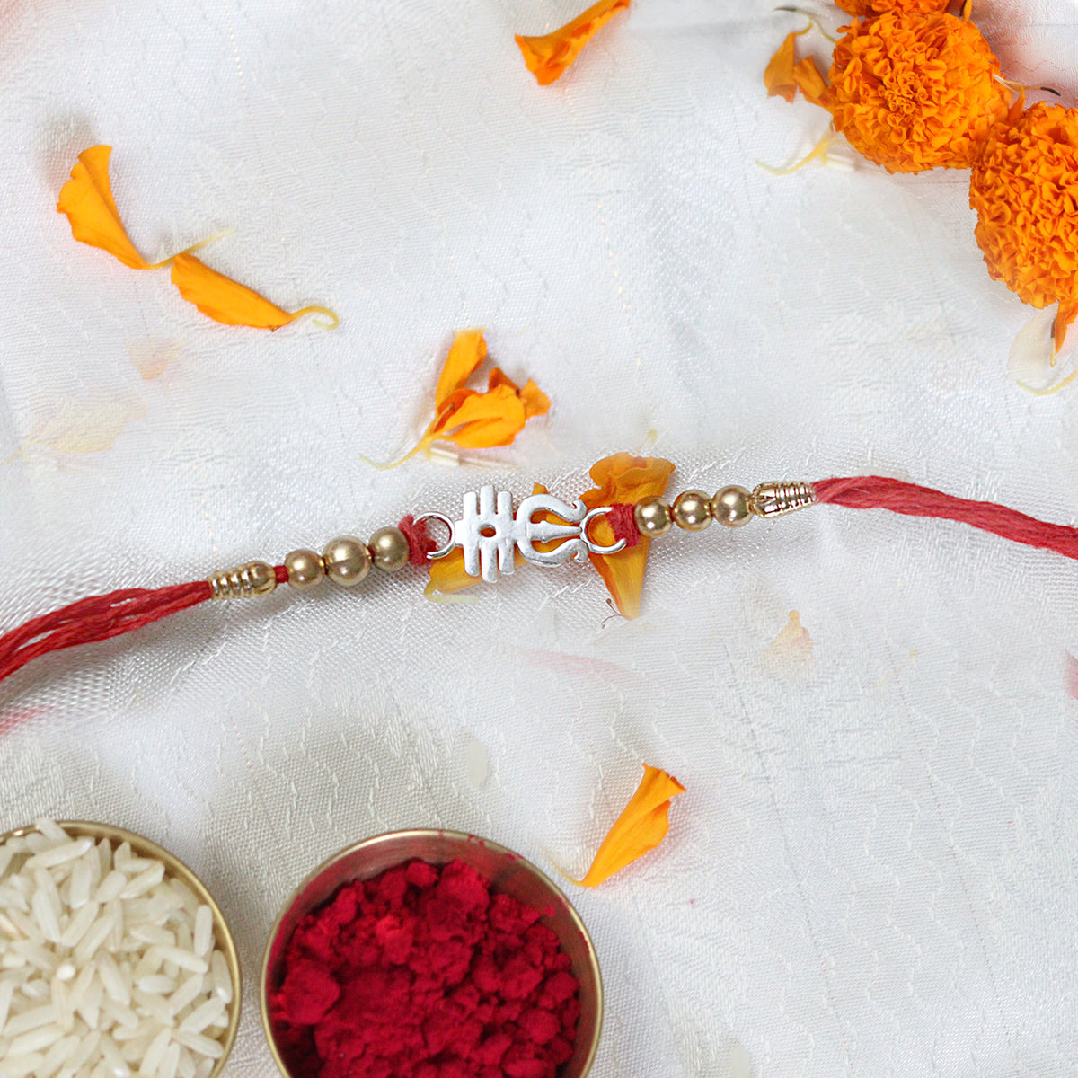 Silver Trishul Rakhi-Shiva'S Blessings