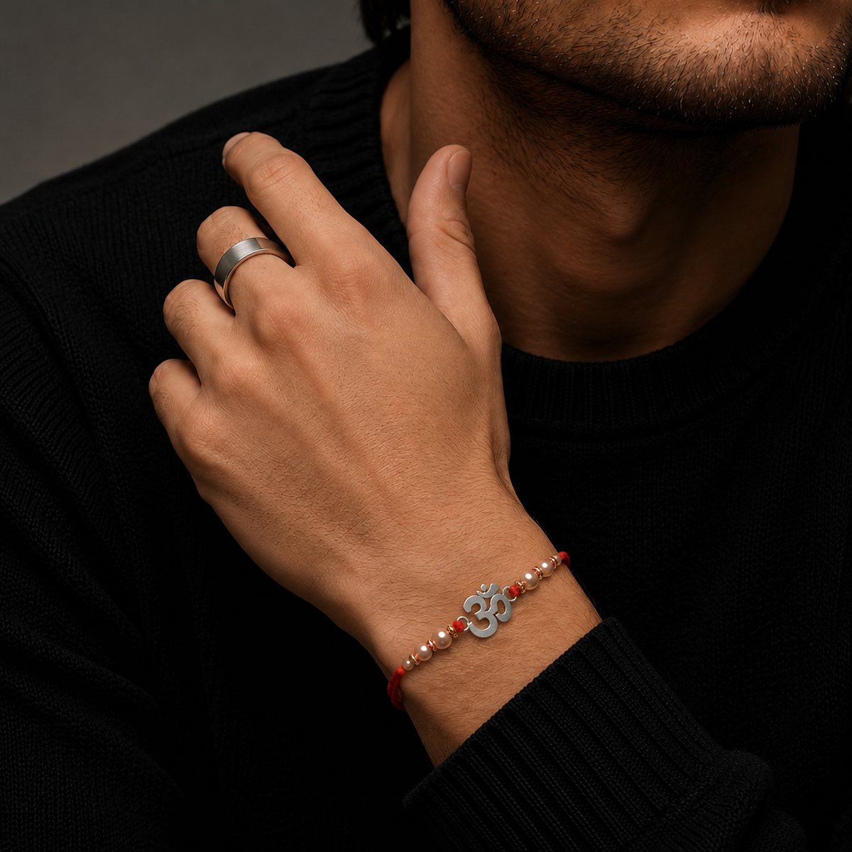 Divine Om Silver Rakhi