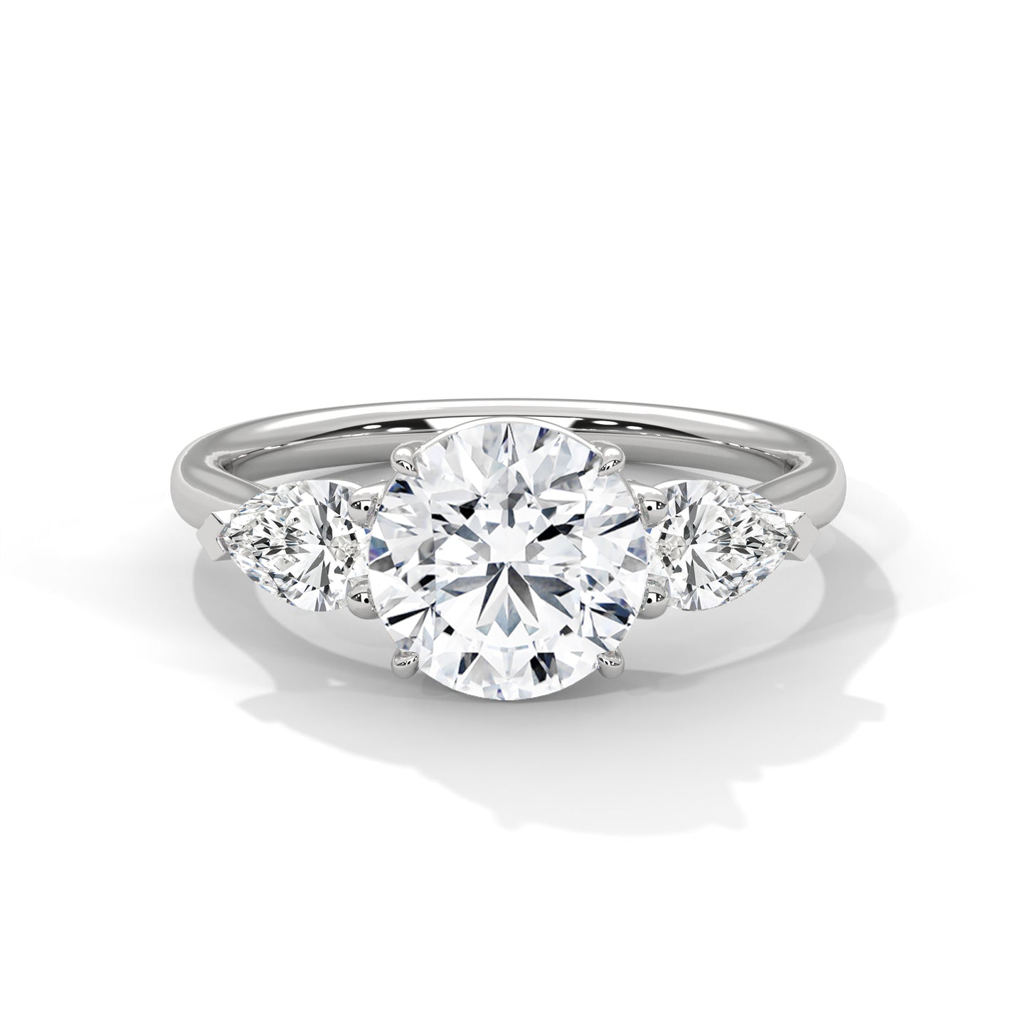 Classic Three Stone Moissanite Solitaire Ring