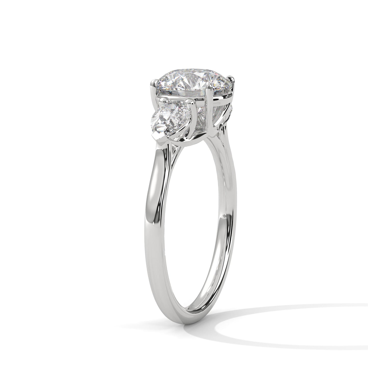Classic Three Stone Moissanite Solitaire Ring