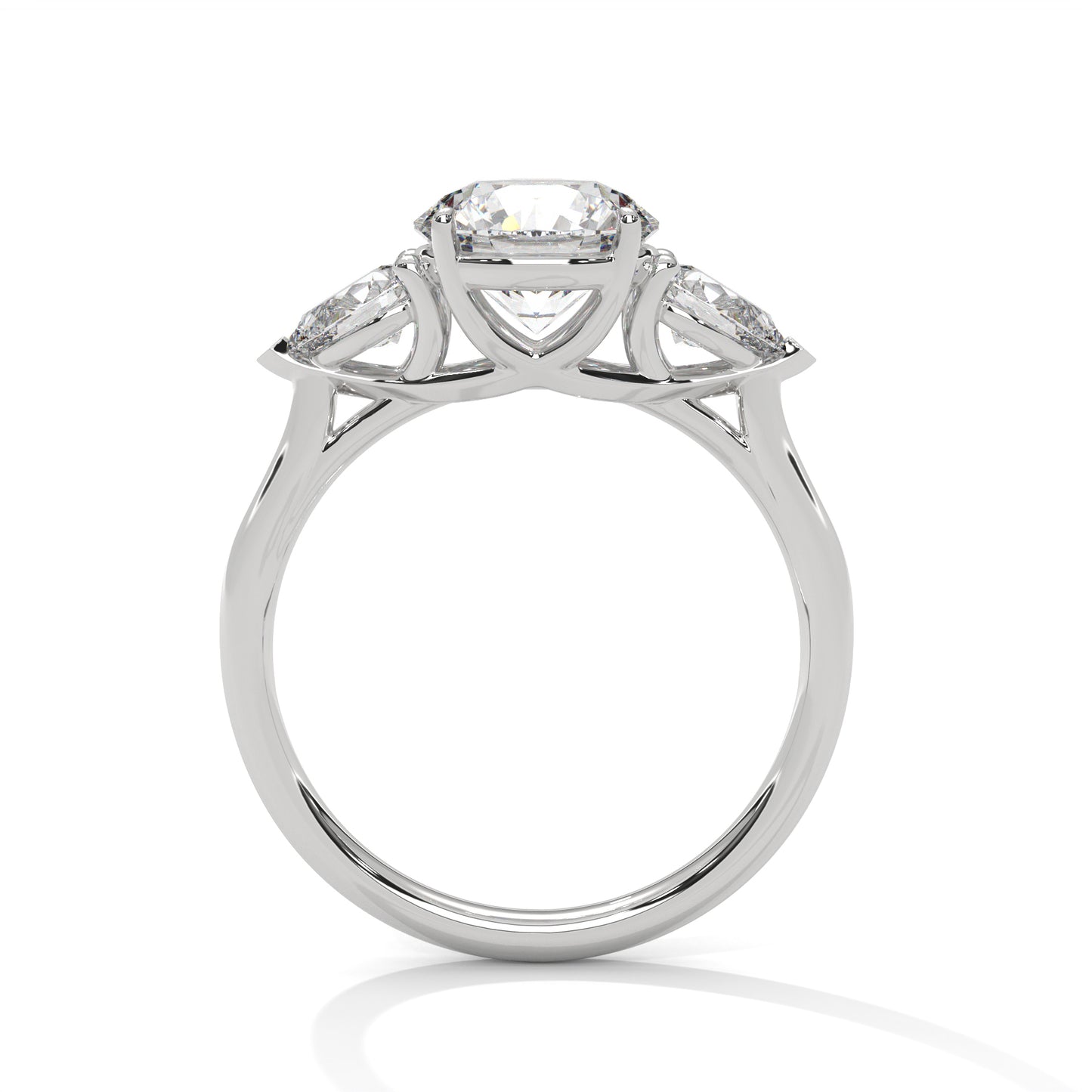Classic Three Stone Moissanite Solitaire Ring