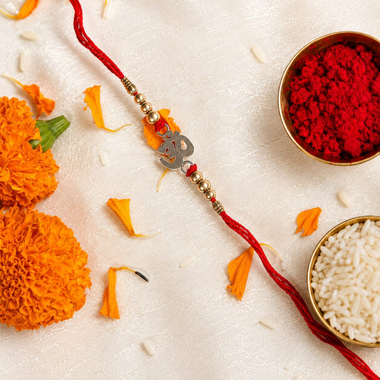 Divine Om Silver Rakhi