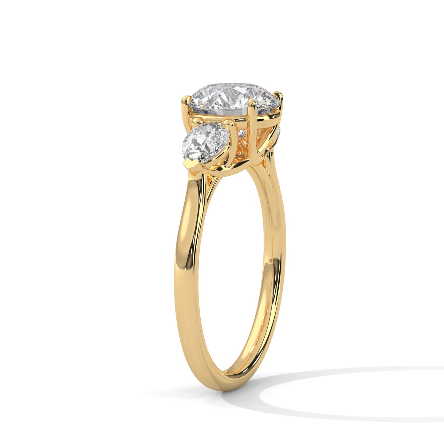 Classic Three Stone Moissanite Solitaire Ring