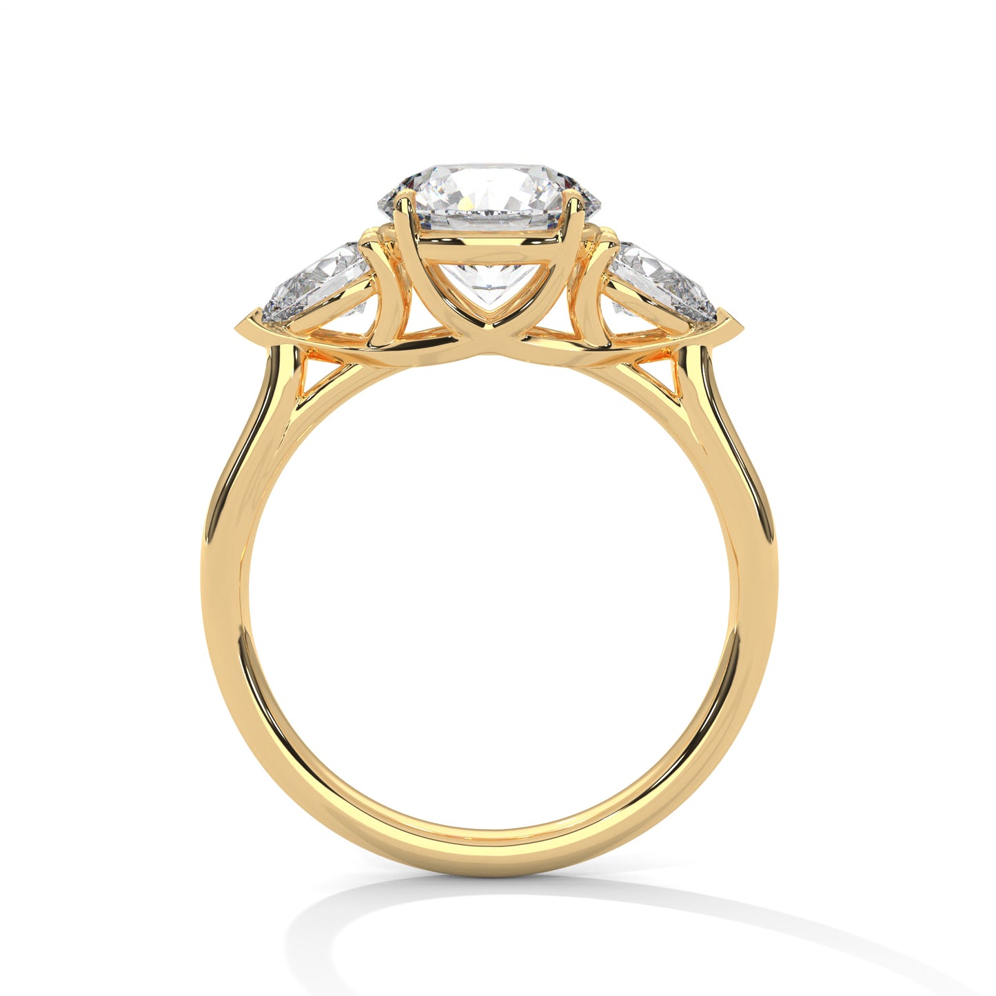 Classic Three Stone Moissanite Solitaire Ring
