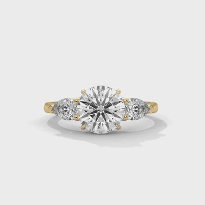 Classic Three Stone Moissanite Solitaire Ring