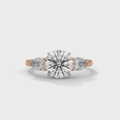 Classic Three Stone Moissanite Solitaire Ring