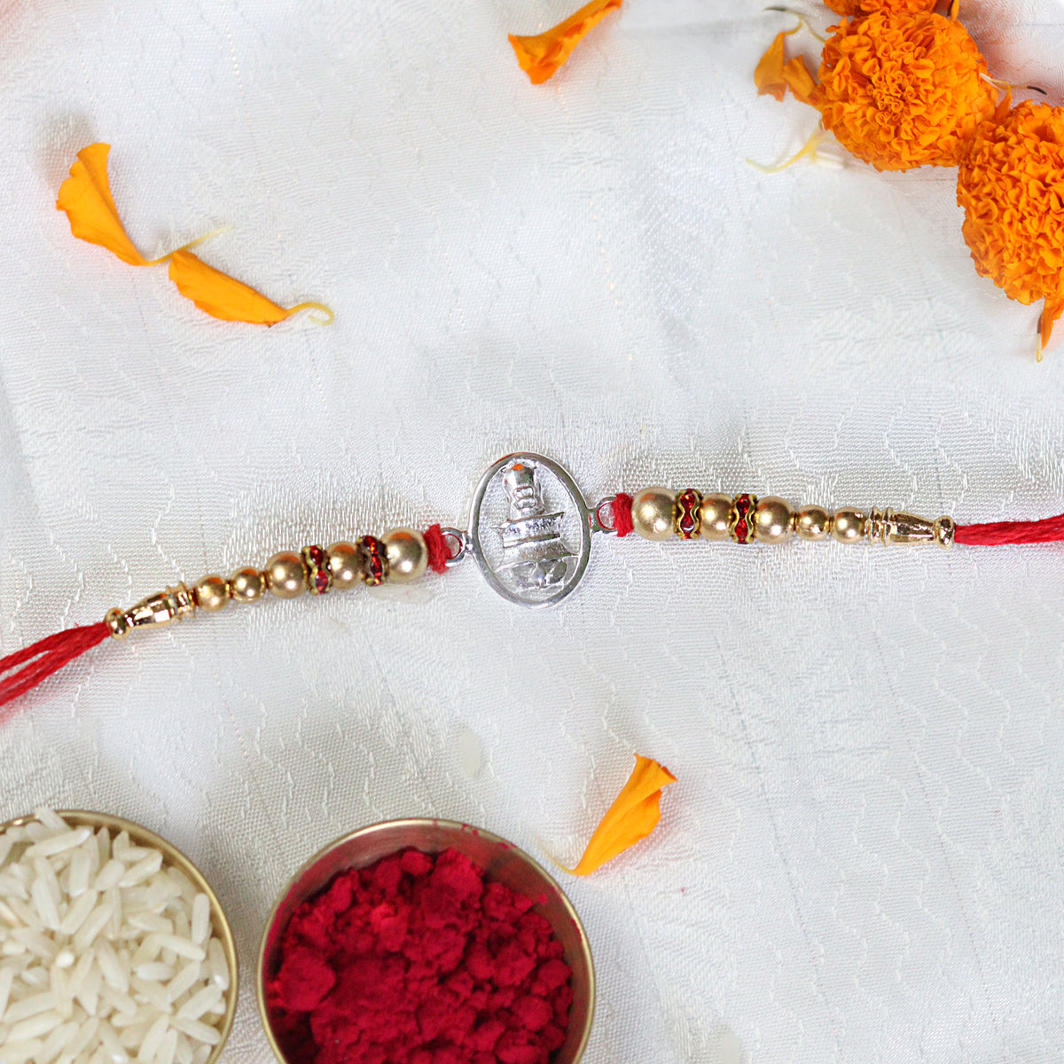 Shivling Silver Rakhi-925 Sterling Silver