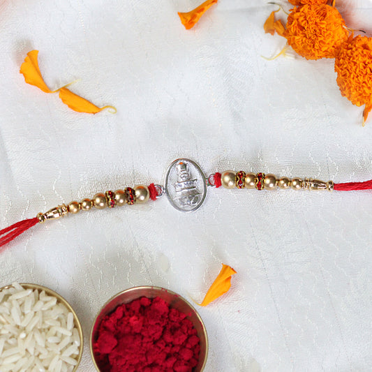 Shivling Silver Rakhi-925 Sterling Silver